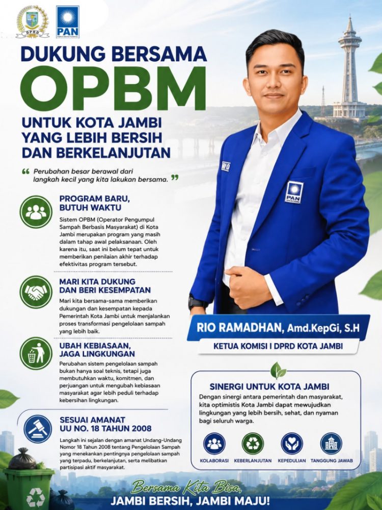Ketua Komisi I DPRD Kota Jambi Ajak Warga Dukung OPBM, Pengelolaan Sampah Butuh Proses dan Kolaborasi